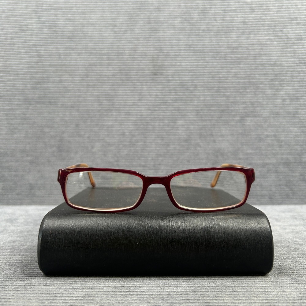 Versace MOD 3071 141 Burgundy Tortoise Rectangular Eyeglasses Frames Italy Y2k